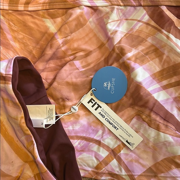 CUPSHE| Pink and Brown Swirl Tankini Set | Bathing Suit | Medium | NWT - Picture 6 of 6